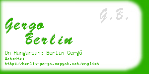 gergo berlin business card